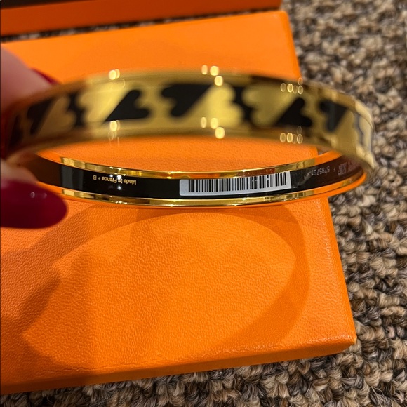 Hermes Hermes Bangle Cartes A Jouer Printed Enamel With Gold-Plated Hardware NWT - Picture 3 of 5